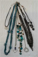 Black and Blue Stone, Jewel and Beaded Necklaces