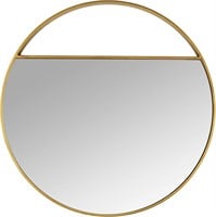 Rivet Modern Round Cutout Gold Hanging Mirror