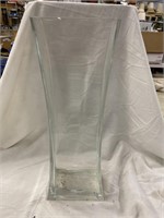 Tall heavy glass vase