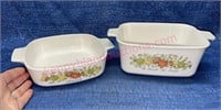 (2) Corning Ware Spice of Life baking dishes