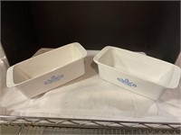 Two Corning ware bread pans