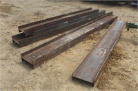 (5) Steel I-Beams, Approx 9ft-12ftx12"-14"x5"-7"