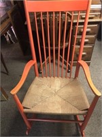 Orange Rocker with Rush Seat