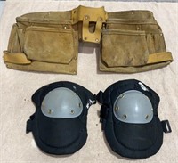 Leather Tool Belt and Set of Knee Pads