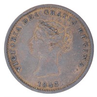 Canada NB-1A1 Victoria 1843 ½ Penny Token Br910