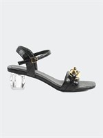 London Low Heel Chain Sandals - Black - US-9 $57