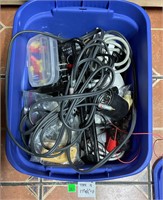 Tote bin of electrical misc