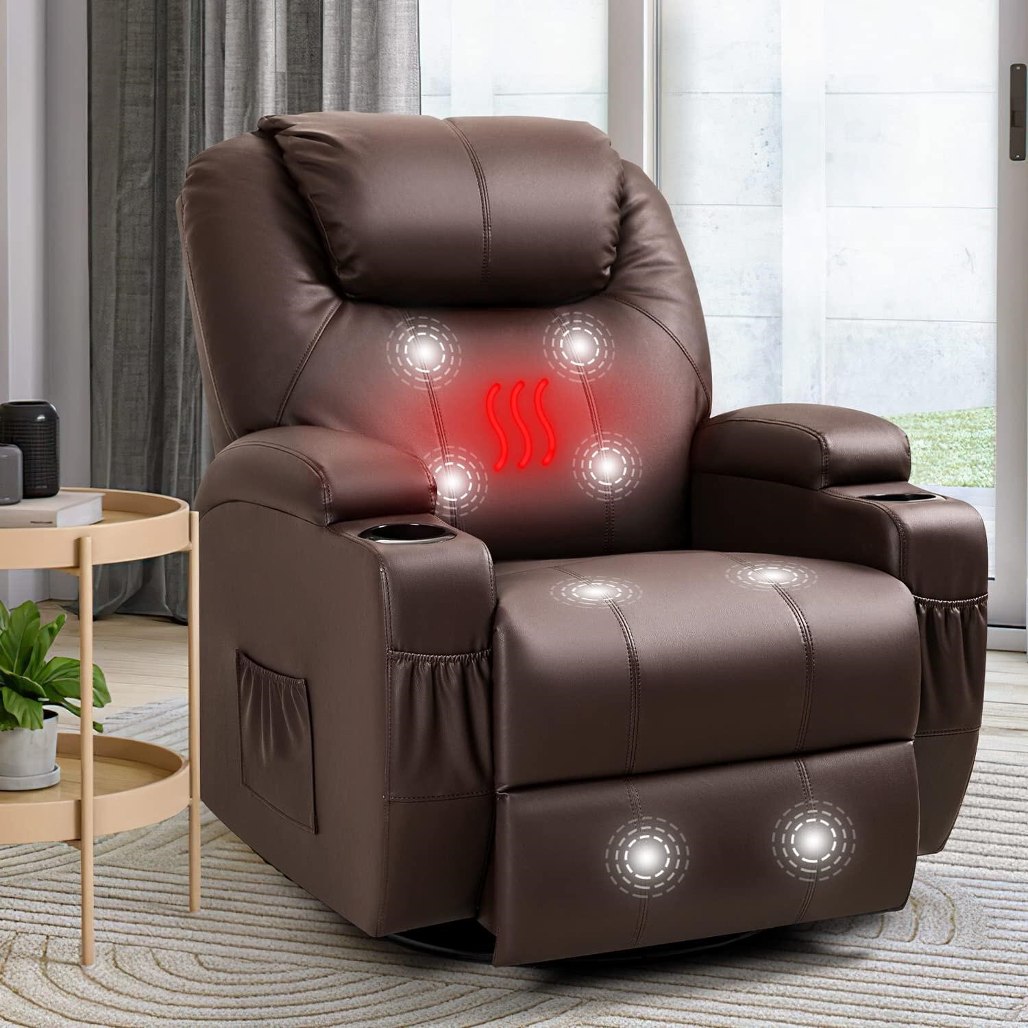 Furniwell Rocker Recliner Chair with Massage and H