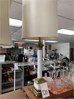 39 “ RETRO BRASS & WHITE TABLE LAMP