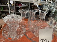 LOT OF PRESSED GLASS TABLEWARE