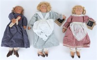 3 June Wildash Folk Art Blonde Dolls