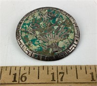Mexican sterling pin / pendant - some damage to