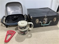 Electric frying pan, metal case, mini coffee pot