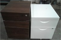 Lot of 2 Office File Cabinets w/Drawer on Casters