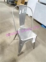 6X, METAL OUTDOOR STACKING PATIO CHAIRS