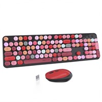 UBOTIE Colorful Computer Wireless Keyboard Mouse C