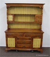 Vintage Early American Maple China Hutch