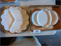 (2) White & Gold Serving Dishes