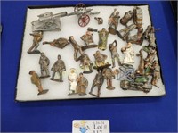 VINTAGE METAL BARCLAY SOLDIERS TRUCKS AND CANNONS