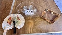 Vintage Fan, Cake Plate & Frame