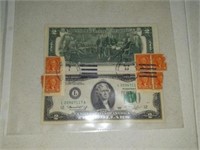 $2 bills with canceled stamps