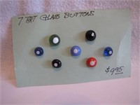 Lot of 7 Art Glass Buttons