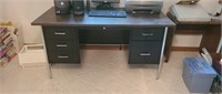 Vintage 5 drawer metal formica top desk good