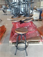 13 Quality Metal Stools with Wood Seat-Adj Height