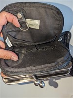 Coldwater Creek Black leather organizer purse New