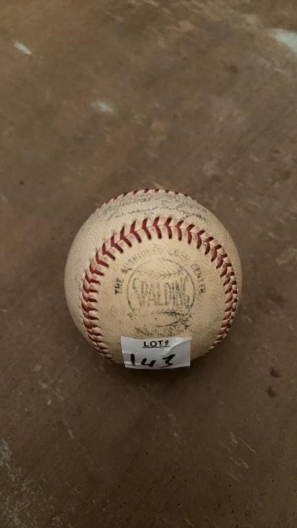 Vintage Spalding Baseball Signed Unknown