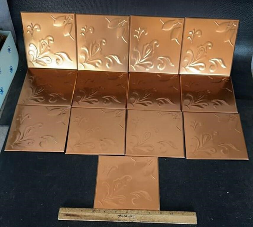 (13)COPPER TILES-APPROX. 6"x6" EACH