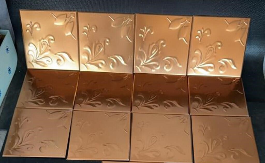 (14)COPPER TILES-APPROX. 6"x6" EACH