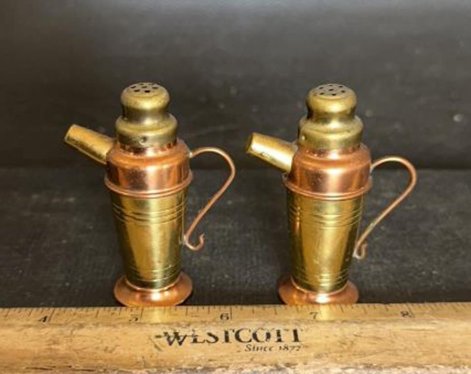 COPPER & BRASS PITCHER S&P SET