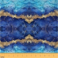 Blue Gold Upholstery Fabric