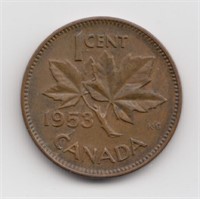 1953 SF Canada 1 Cent Coin