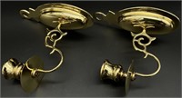 Pair Brass Wall Candle Sconces