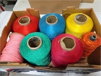 Lot of Misc. Large Spools of Yarn & String