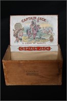 Vintage Captain Jack Wood Cigar Box Dated from the