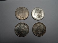 (4) Morgan Silver Dollars 1880-O 1881 1881-S 1883