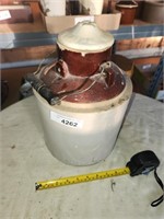 Vintage Crock Jar w/ Lid & Bail