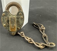Antique Brass RR Lock