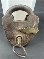 Antique VR Brass Lock