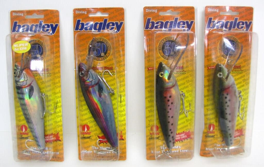 4 BAGLEY MONSTER SHAD DIVING LURES 5.75"