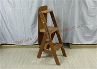 Vintage Wood Step Stool / Chair / Ironing Board