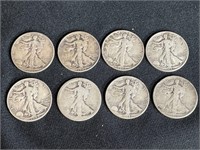 (8) WALKING LIBERTY HALF DOLLARS