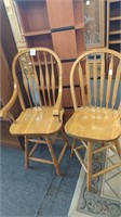 2 chairs - 1 High Back Swivel Arm Chair (44 1/2"
