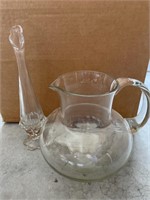 Clear Glass Pitcher & Bud Vase