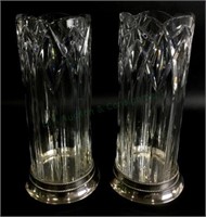 Tall Crystal Hurricane Candle Holders