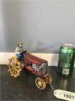 Cast iron tractor w/driver