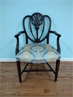 Baker Style Shield Back Mahogany Arm Chair